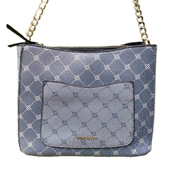Nine West Handbags - Nine West Blue Shoulder Bag with Chain Strap